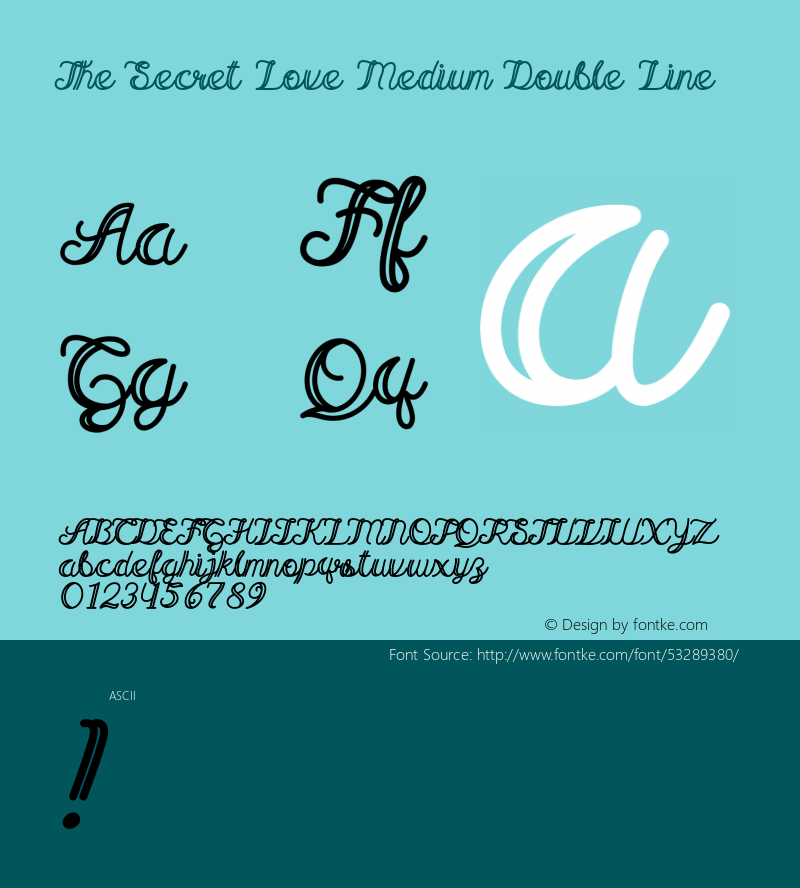 TheSecretLove-MedDoubleLine Version 1.000 Font Sample