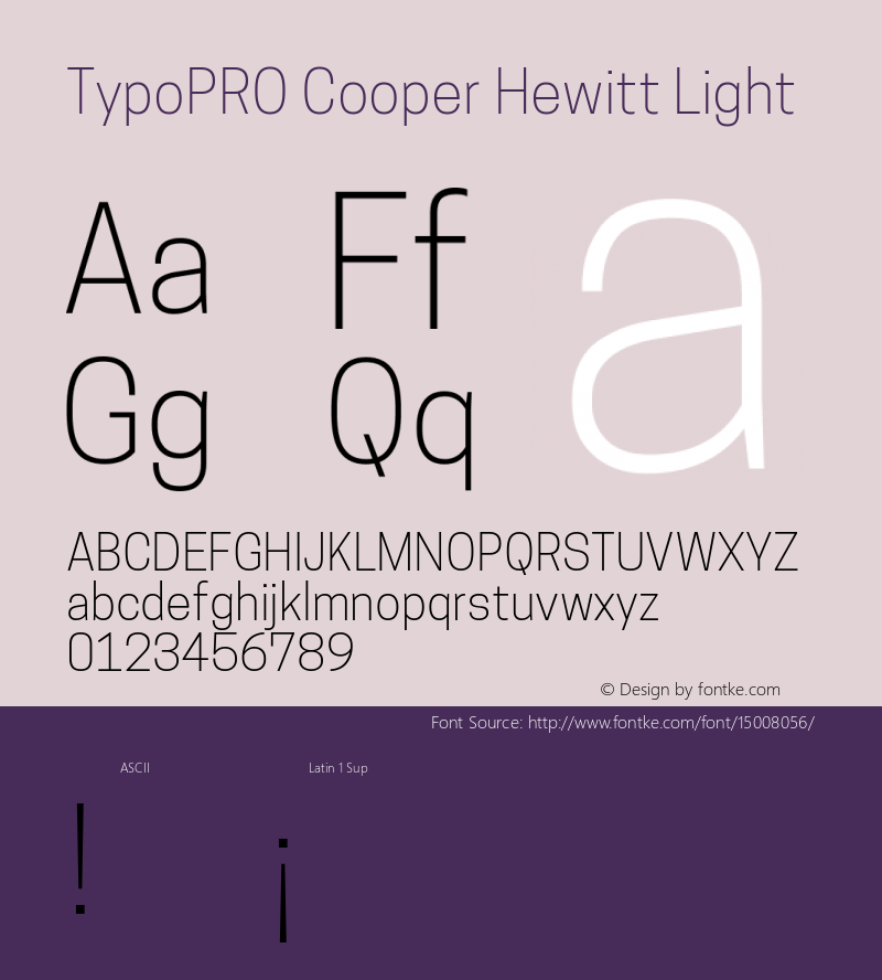 TypoPRO Cooper Hewitt Light 1.000 Font Sample