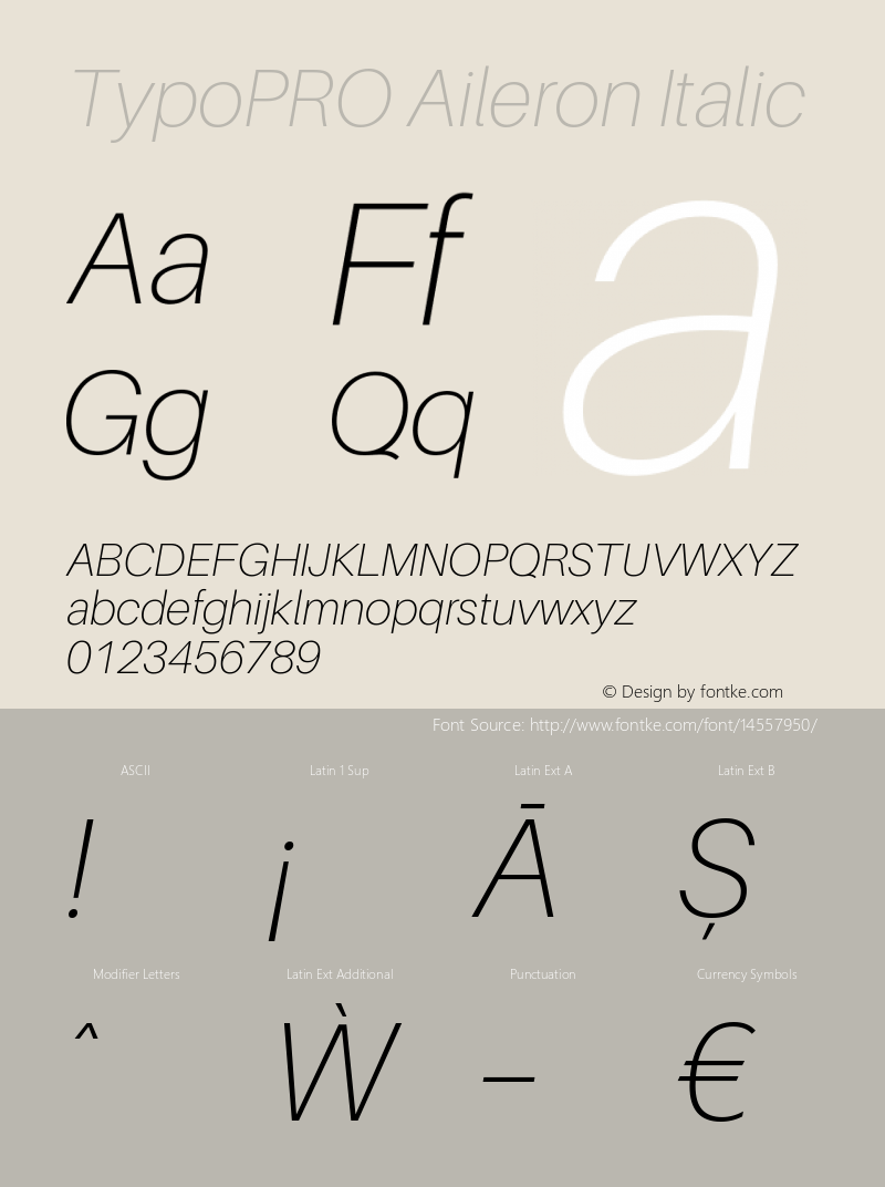 TypoPRO Aileron Italic Version 1.000;PS 001.000;hotconv 1.0.70;makeotf.lib2.5.58329 Font Sample