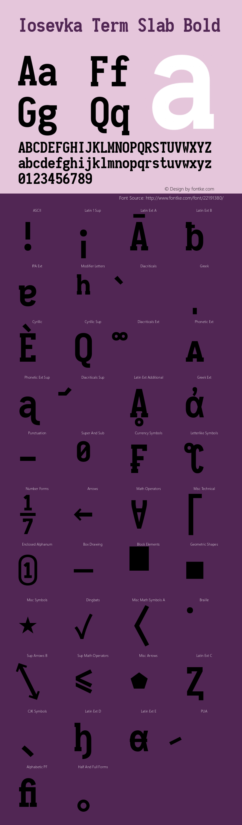 Iosevka Term Slab Bold 1.13.1; ttfautohint (v1.6) Font Sample