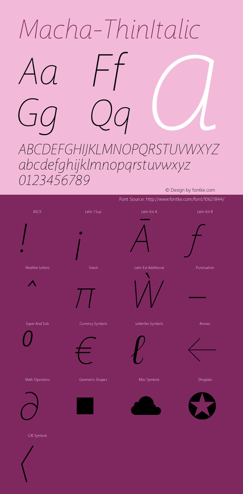 Macha-ThinItalic ☞ Version 2.000;com.myfonts.easy.positype.macha.thin-italic.wfkit2.version.3TL5 Font Sample