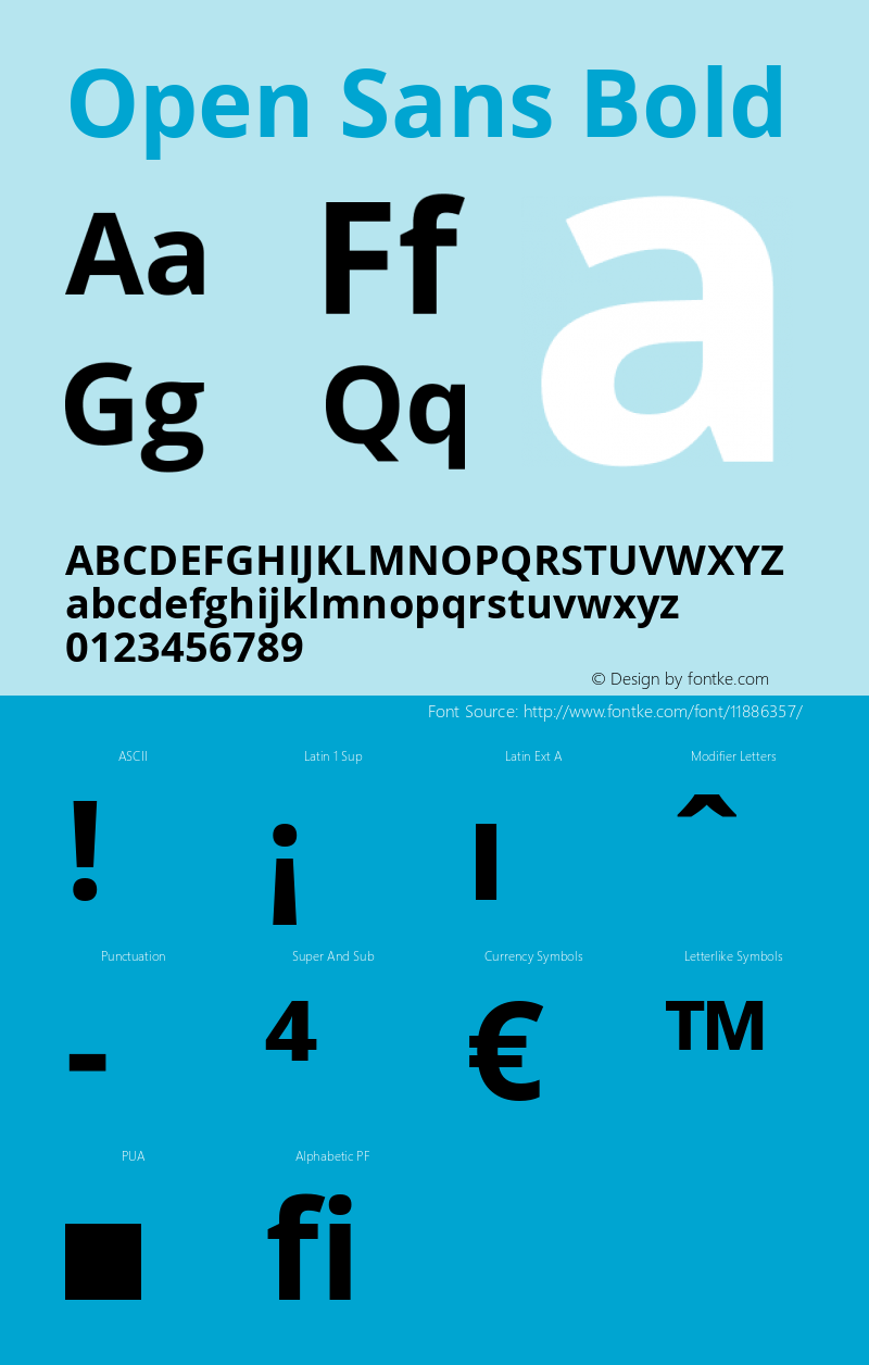 Open Sans Bold Version 1.10 Font Sample