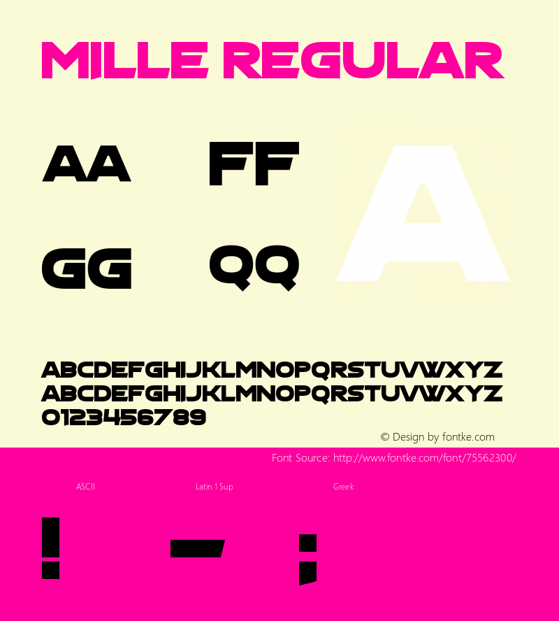 Mille Version 1.00;August 21, 2020;FontCreator 11.5.0.2430 64-bit Font Sample