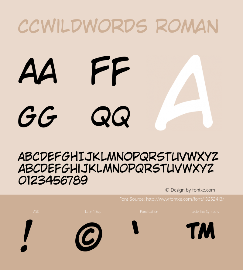 CCWildWords Roman Version 001.000 Font Sample