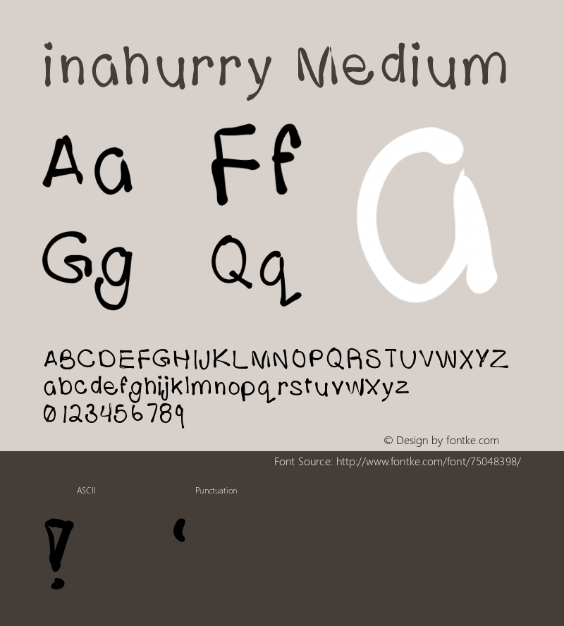 inahurry Version 001.000 Font Sample