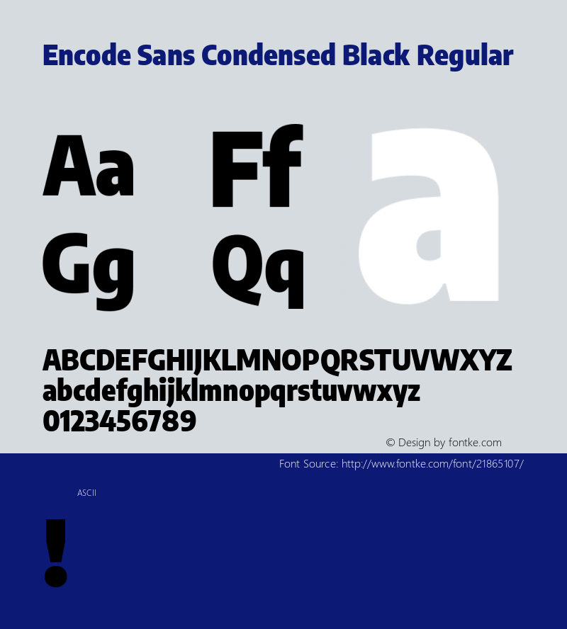 EncodeSansCondensedBlack Version 1.0 Font Sample