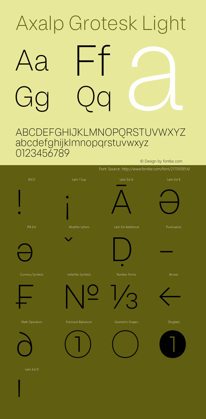 Axalp Grotesk Light Version 1.000;FEAKit 1.0图片样张