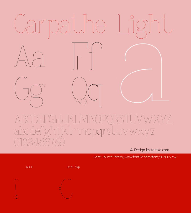 Carpathe Light Version 001.000 Font Sample