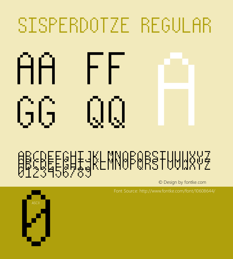 Sisperdotze Regular Version 0 Font Sample