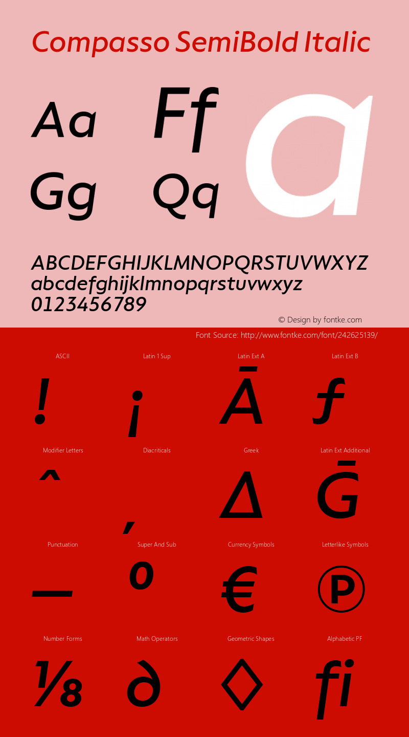 Compasso SemiBold Italic Version 1.000图片样张