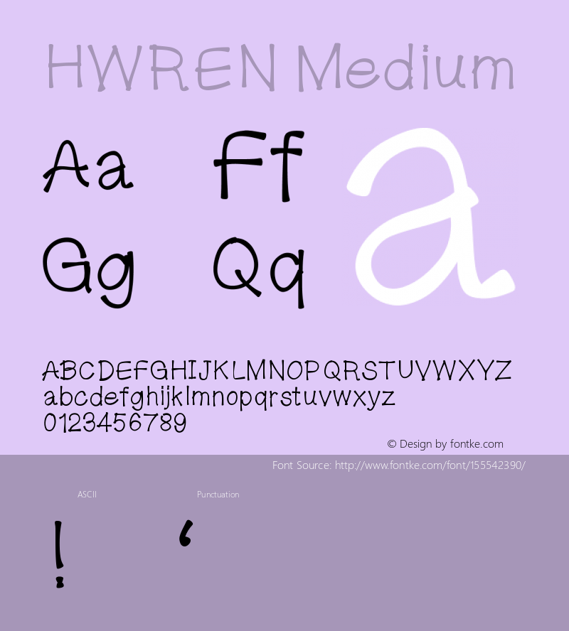 HWREN Version 001.000 Font Sample