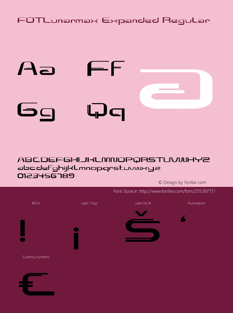 FOTLunarmax-ExpandedRegular Version 1.000 Font Sample