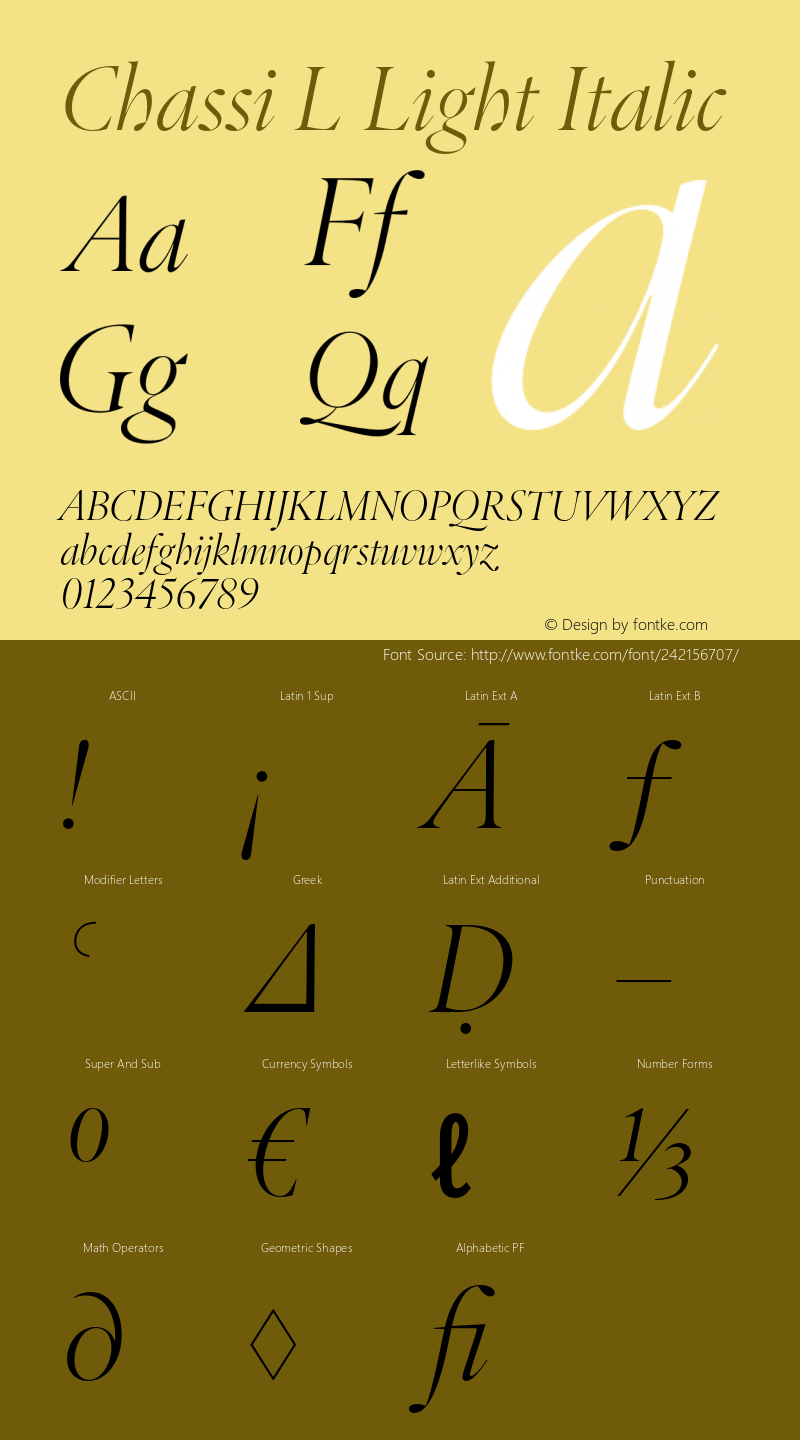 Chassi L Light Italic Version 1.003图片样张