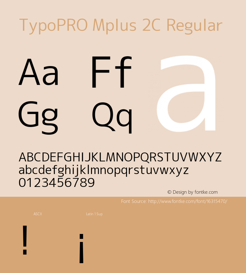 TypoPRO Mplus 2C Regular Version 1.059 Font Sample