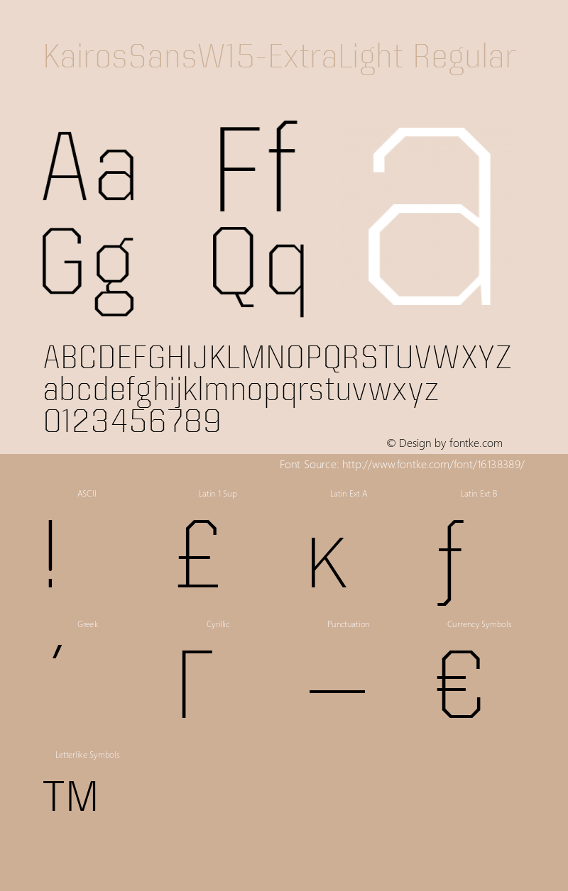 KairosSansW15-ExtraLight Regular Version 1.00 Font Sample