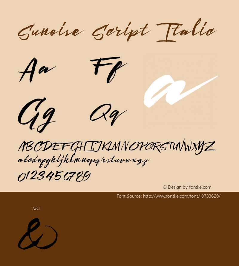 Sunoise Script Italic Version 1.000;PS 001.001;hotconv 1.0.56 Font Sample