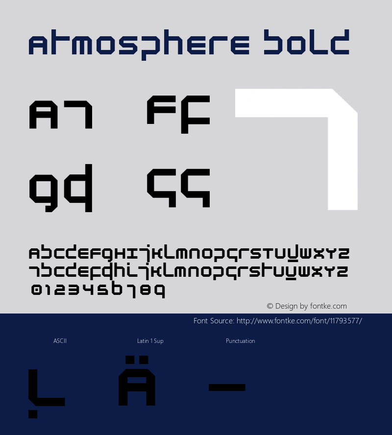 Atmosphere Bold Macromedia Fontographer 4.1.5 5/10/97 Font Sample