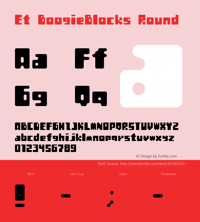 Et BoogieBlocks Round Macromedia Fontographer 4.1J 99.8.31 Font Sample