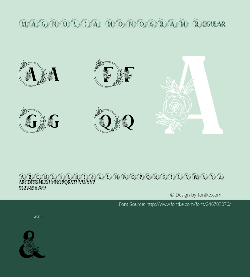 MAGNOLIA MONOGRAM Version 1.00;June 8, 2021;FontCreator 13.0.0.2683 64-bit图片样张