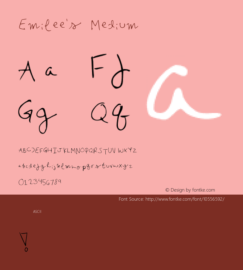 Emilee's Medium Version 2 Font Sample