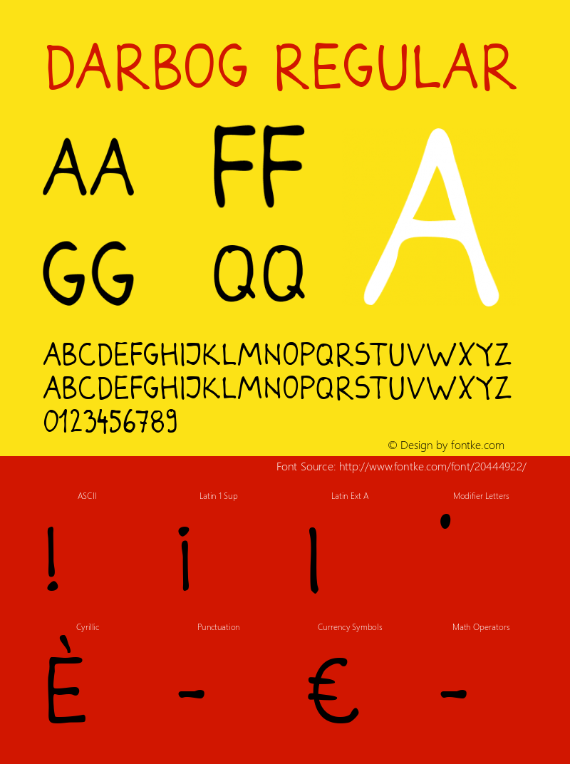 Darbog Version 001.000 Font Sample