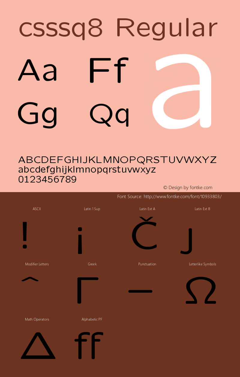 csssq8 Regular Version 1.1/12-Nov-94 Font Sample