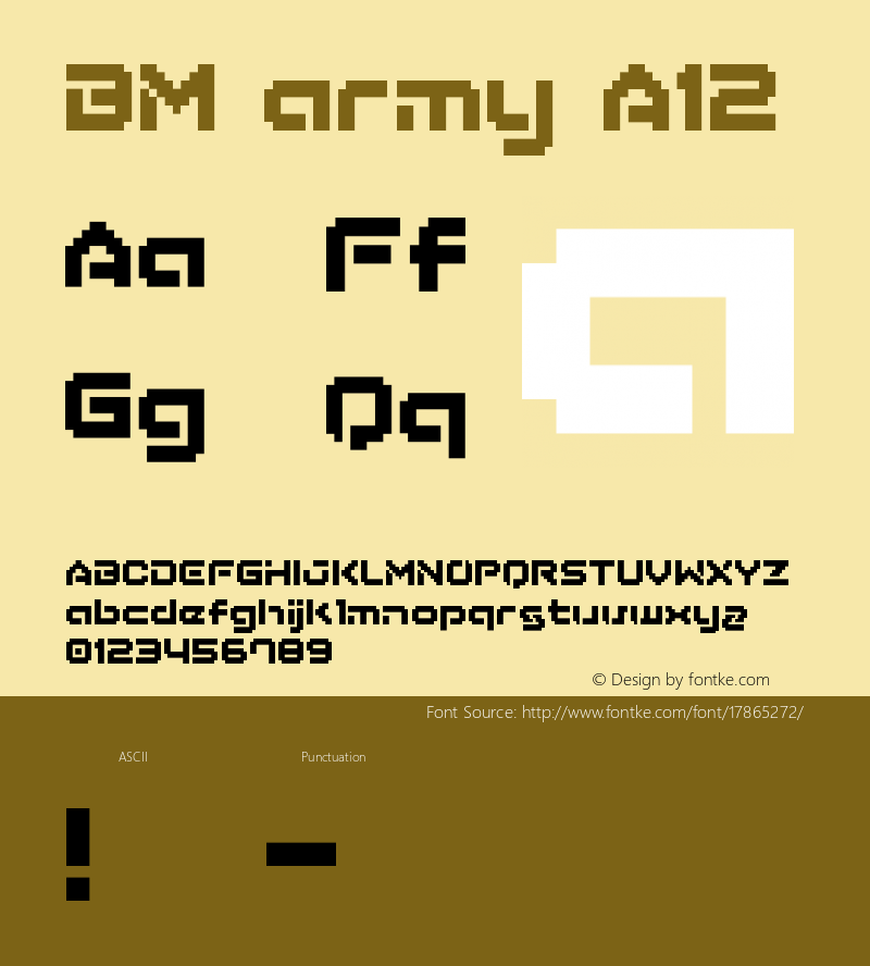 BM army A12 Macromedia Fontographer 4.1J 03.6.9 Font Sample