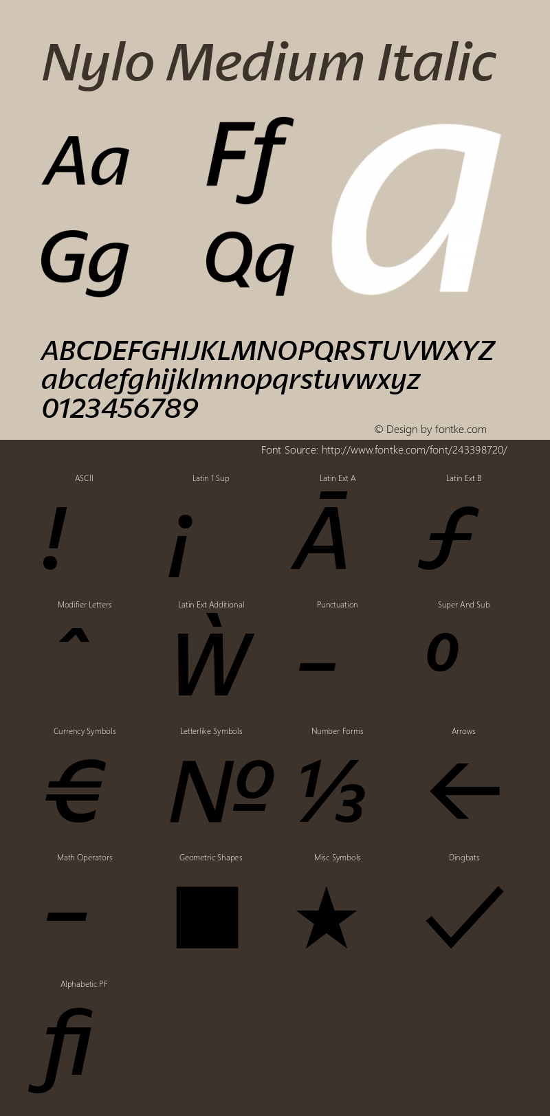 Nylo Medium Italic Version 1.000 | web-ttf图片样张