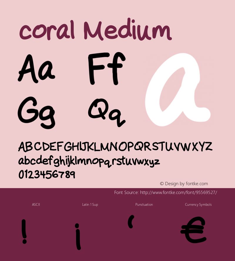 coral Version 001.000 Font Sample