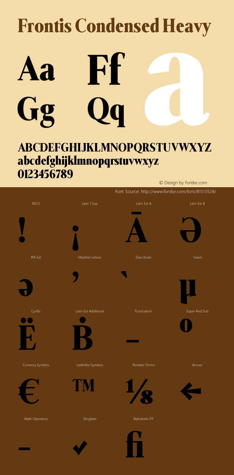 FrontisCondensed-Heavy Version 1.000 | wf-rip DC20190630 Font Sample