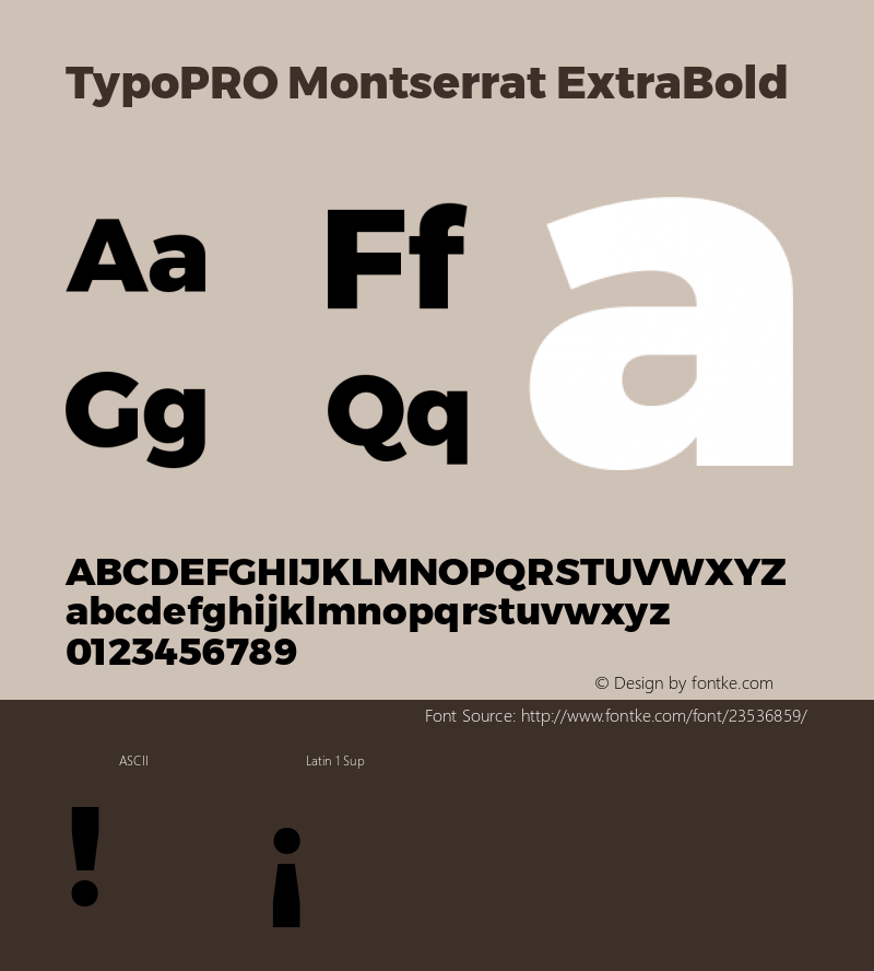 TypoPRO Montserrat ExtraBold Version 6.001 Font Sample