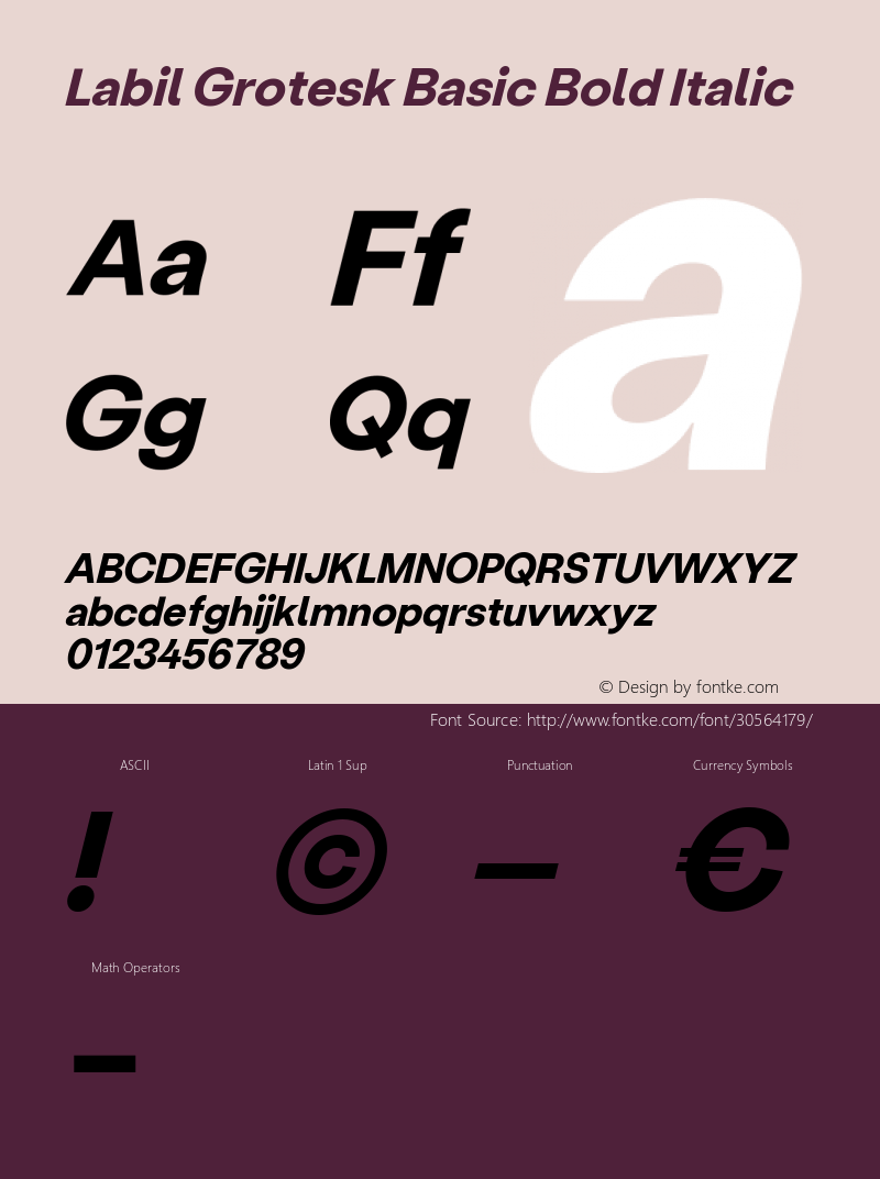 Labil Grotesk Basic Bold Italic Version 1.300 Font Sample