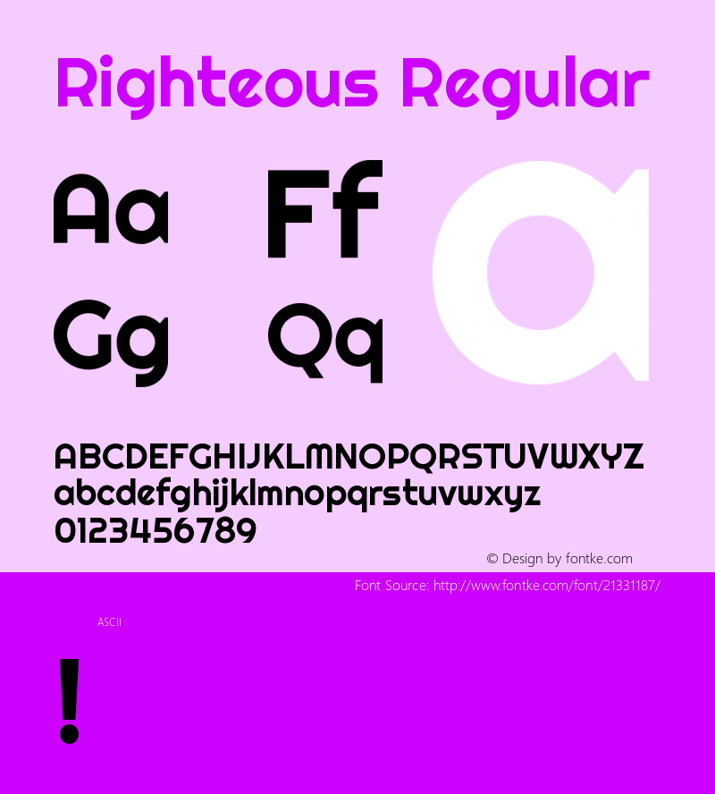 Righteous Version 1.0 Font Sample
