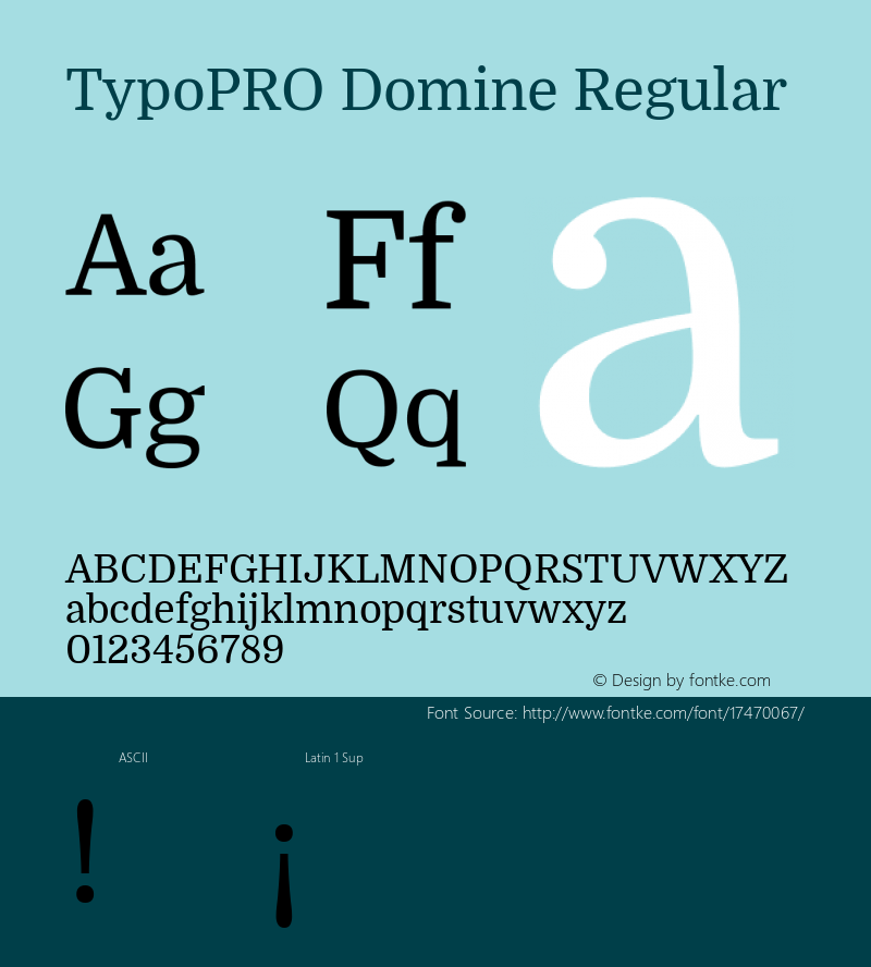 TypoPRO Domine Regular Version 1.000; ttfautohint (v0.93) -l 8 -r 50 -G 200 -x 14 -w 