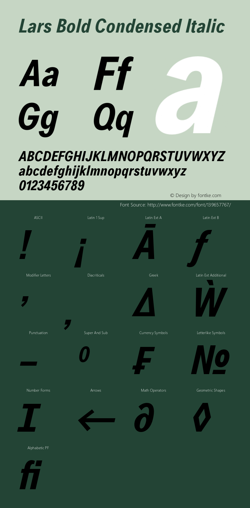 Lars Bold Condensed Italic Version 2.000;PS 002.000;hotconv 1.0.88;makeotf.lib2.5.64775 Font Sample