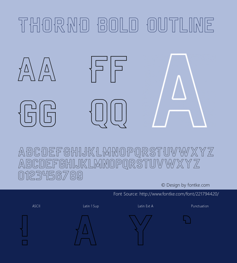 THORND Bold Outline Version 1.002;Fontself Maker 3.5.4图片样张