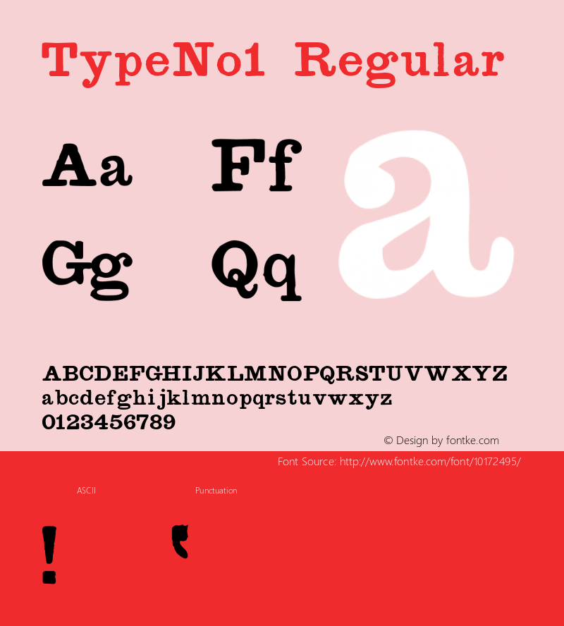 TypeNo1 Regular 001.000 Font Sample
