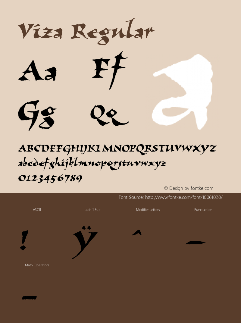 Viza Regular Unknown Font Sample