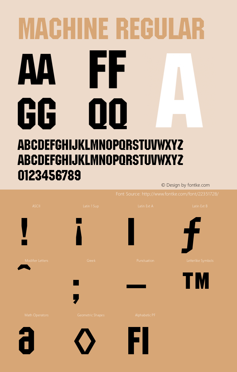 Machine 1.0 Font Sample