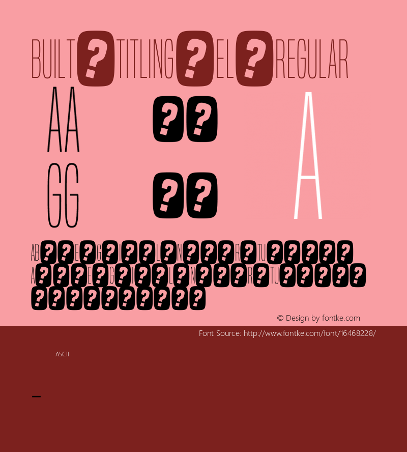 Built Titling El Regular Version 1.000 Font Sample