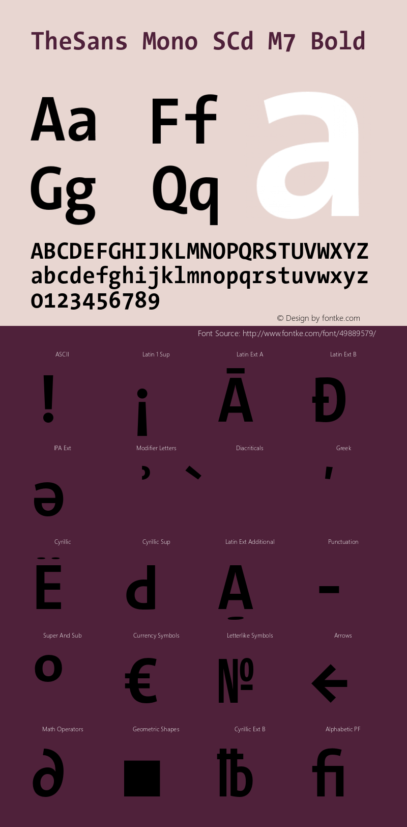 TheSansMono-SCdM7Bold 3.006 Font Sample