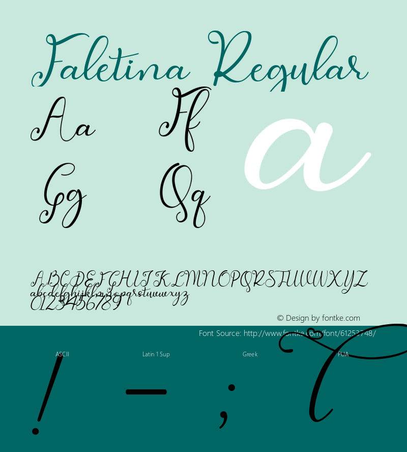 Faletina Version 1.00;April 10, 2020;FontCreator 11.5.0.2422 64-bit Font Sample