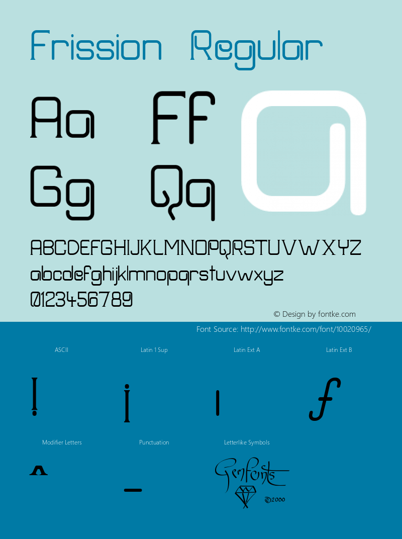 Frission Regular 1.00 Font Sample