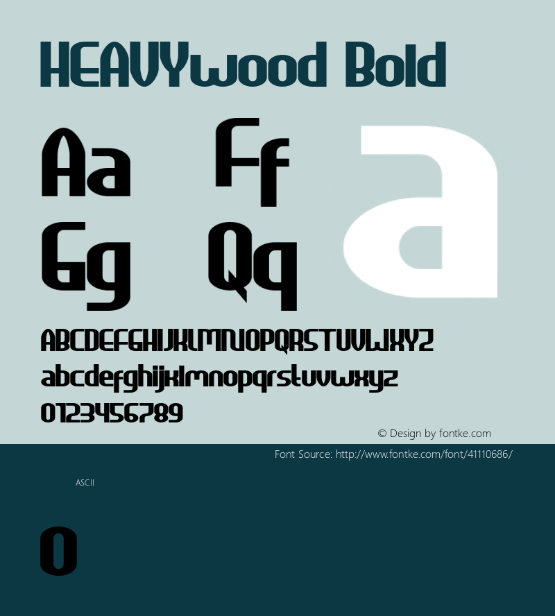 HEAVYwood Bold Version 1.00;September 26, 2019;FontCreator 12.0.0.2535 64-bit Font Sample