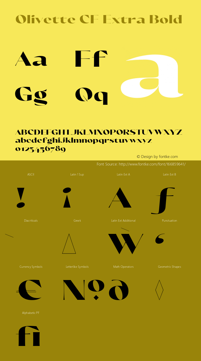 Olivette CF Extra Bold 1.000 Font Sample