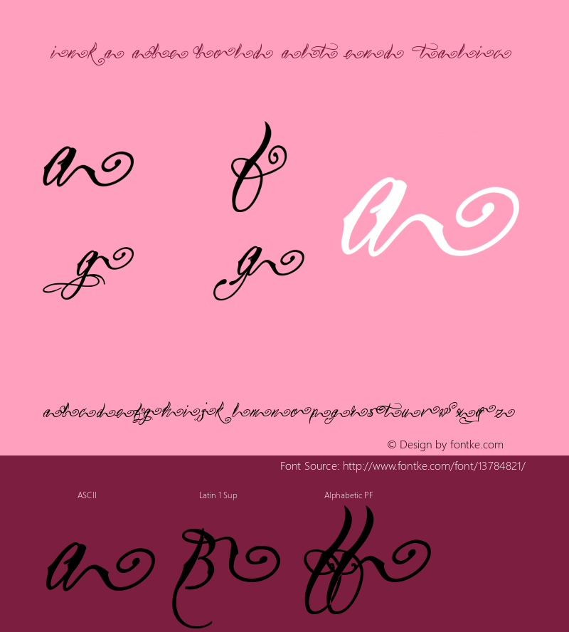 TinkaBabe bold alt end Italic Version 1.000 Font Sample