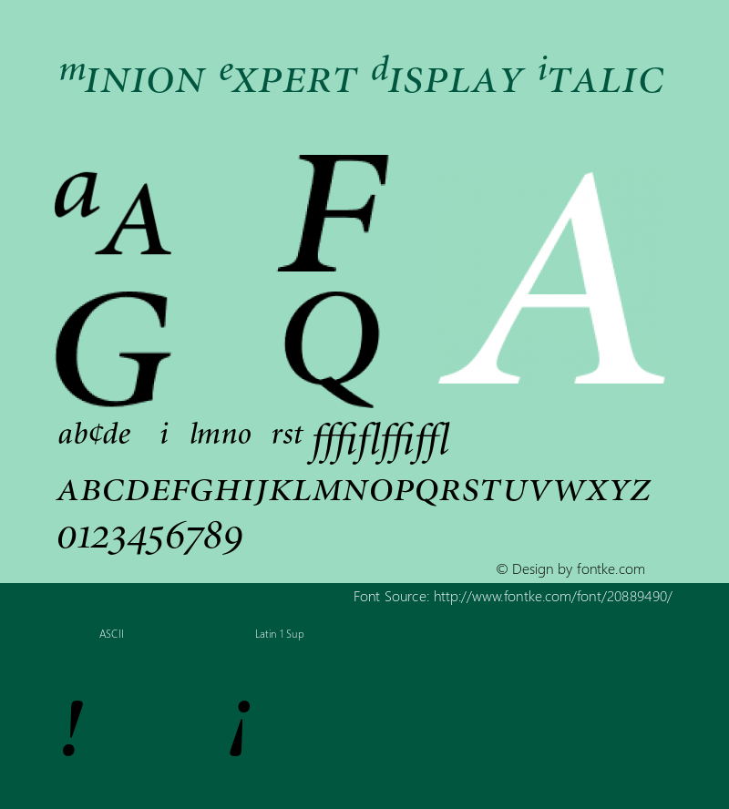 MinionExp-DisplayItalic 001.000 Font Sample