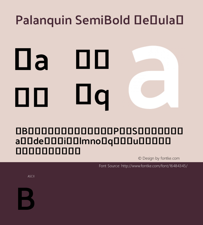 Palanquin SemiBold Regular Version 1.0.4 Font Sample