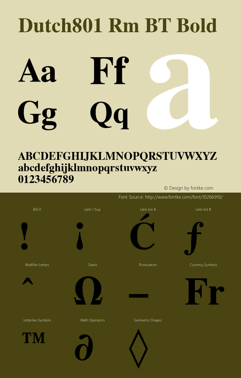 Dutch801 Rm BT Bold mfgpctt-v1.57 Wednesday, February 24, 1993 12:04:43 pm (EST) Font Sample