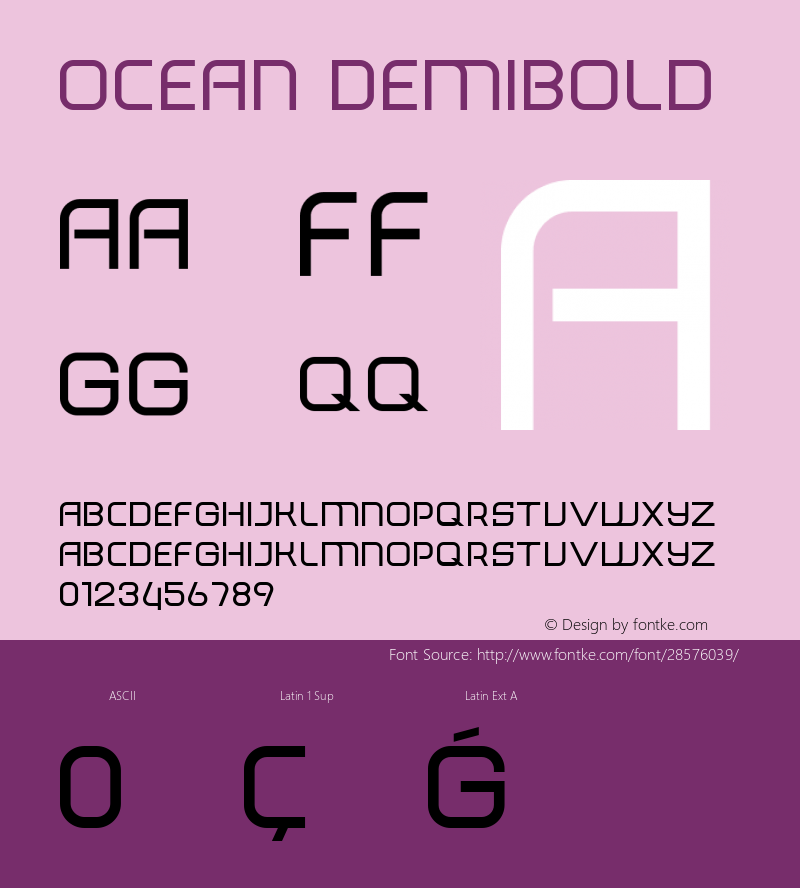 Ocean DemiBold  Font Sample